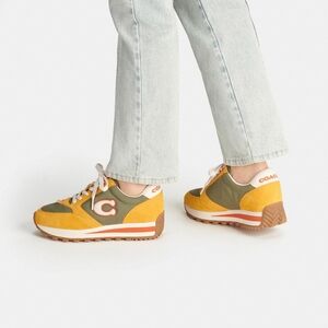 Coach Woman's Green and Yellow Sneakers